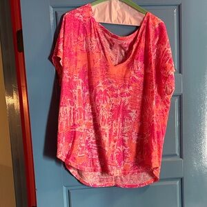 Lilly Pulitzer Pink and Orange Short Sleeve Top